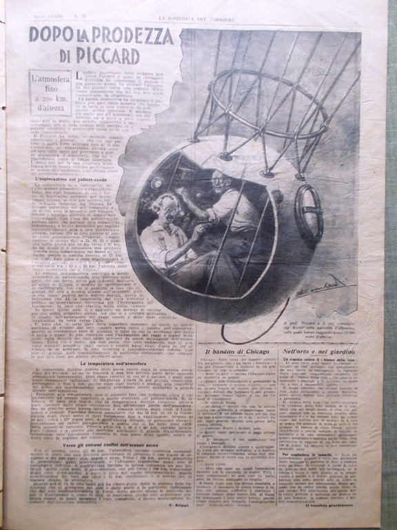 La Domenica del Corriere 21 Giugno 1931 Piccard Tiratori Sudan …