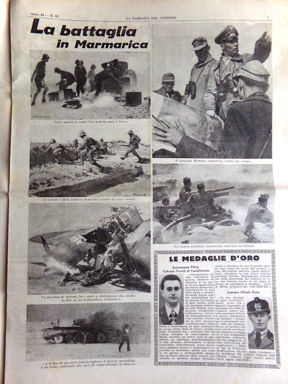 La Domenica del Corriere 21 Giugno 1942 WW2 Marmarica Geisha …