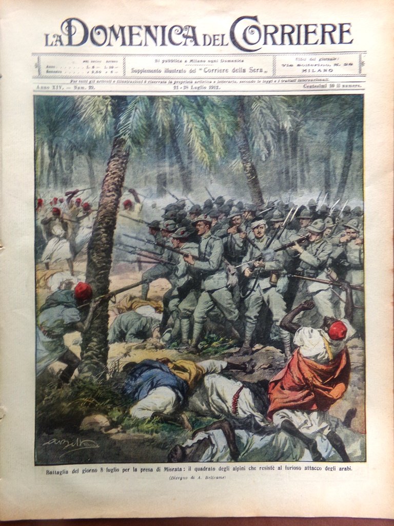 La Domenica del Corriere 21 Luglio 1912 Scavi Ostia Aymarà …