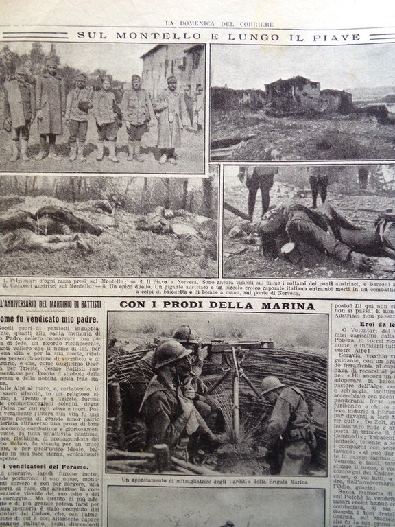 La Domenica del Corriere 21 Luglio 1918 WW1 Scianna Ingresso …