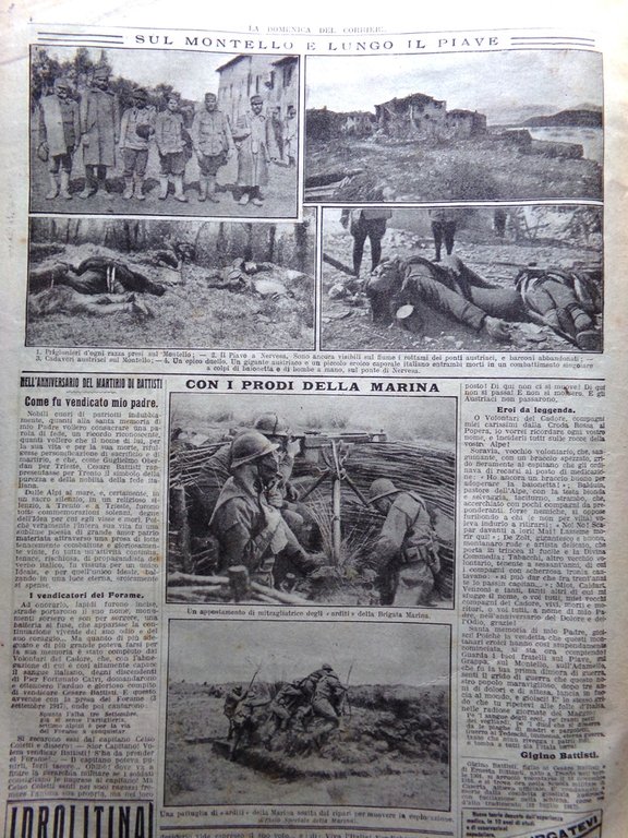 La Domenica del Corriere 21 Luglio 1918 WW1 Scianna Ingresso …