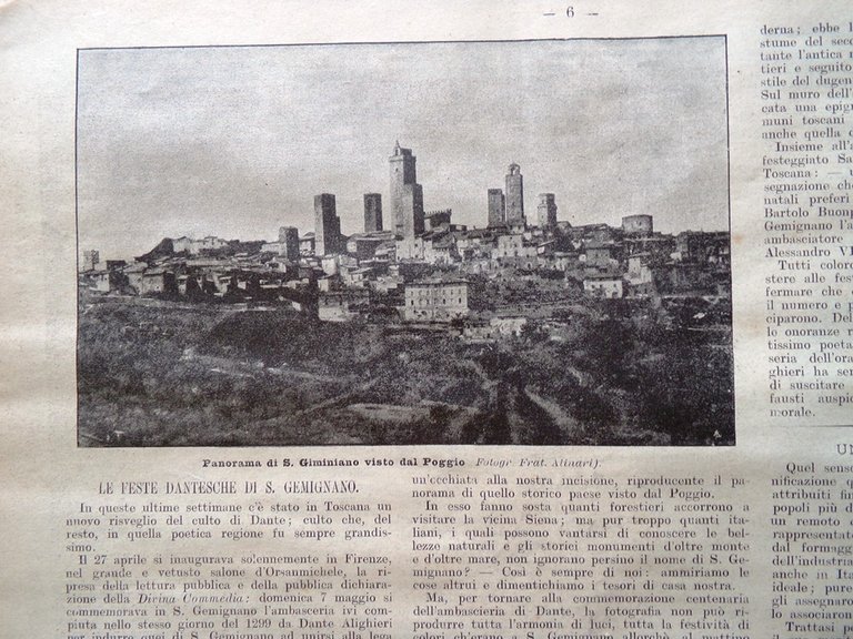 La Domenica del Corriere 21 Maggio 1899 San Gemignano Esposizione …