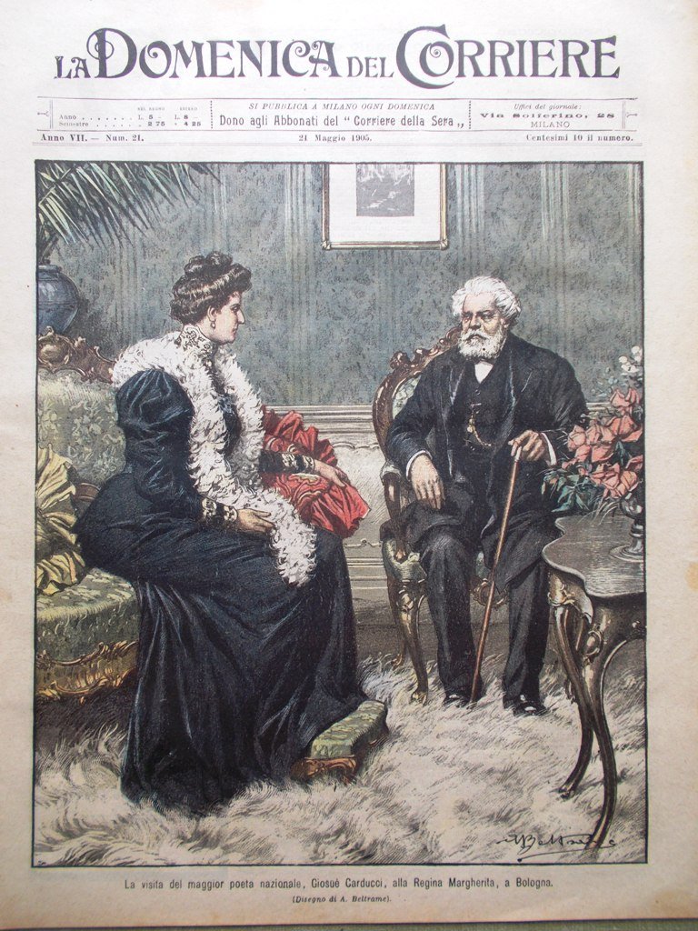 La Domenica del Corriere 21 Maggio 1905 Carducci Palazzo Lana …