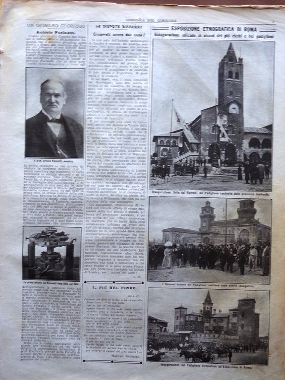 La Domenica del Corriere 21 Maggio 1911 Pacinotti Esposizione Roma …