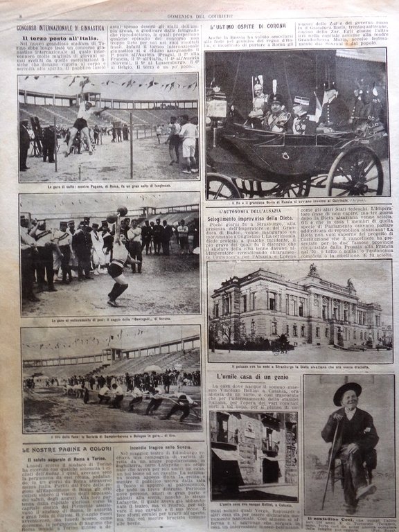 La Domenica del Corriere 21 Maggio 1911 Pacinotti Esposizione Roma …