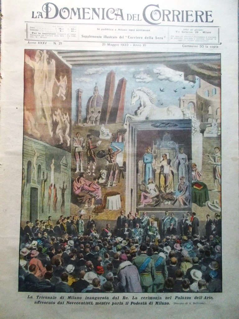 La Domenica del Corriere 21 Maggio 1933 Foto Nazionale Calcio … | Immagine principale