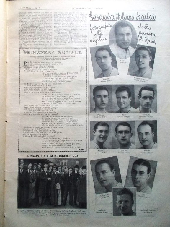 La Domenica del Corriere 21 Maggio 1933 Foto Nazionale Calcio … | Immagine Gallery 2