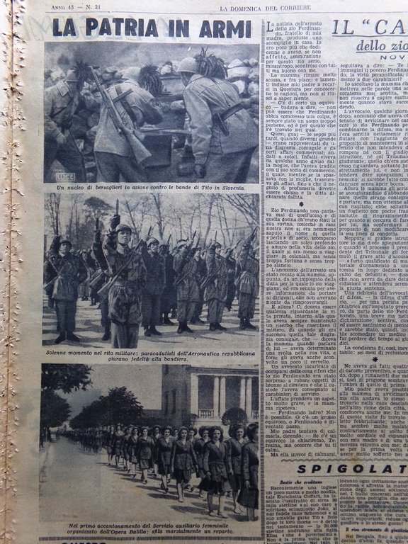 La Domenica del Corriere 21 Maggio 1944 WW2 Fronte Nettuno …