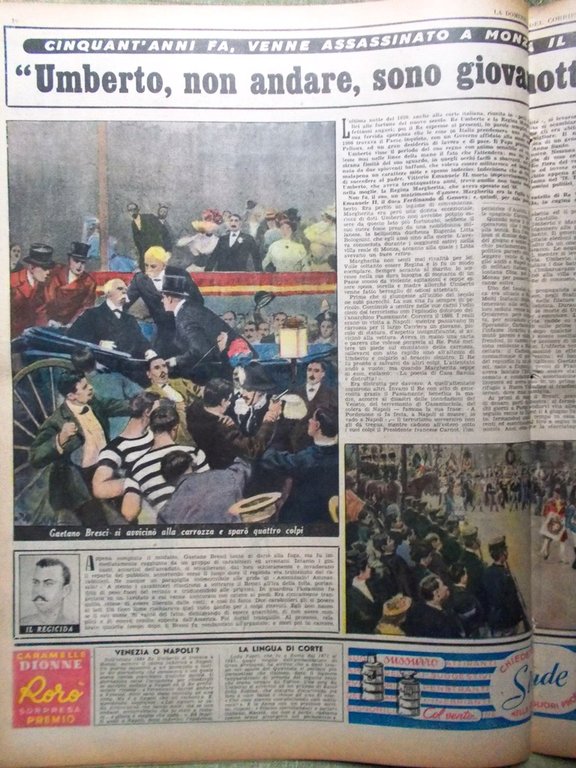 La Domenica del Corriere 21 Maggio 1950 Assassinio Re Umberto …