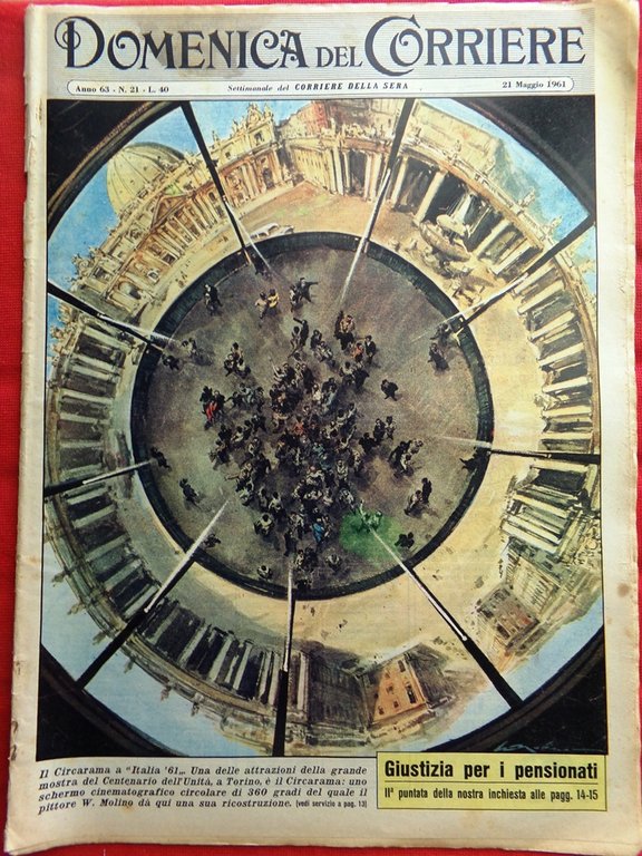 La Domenica del Corriere 21 Maggio 1961 Circarama Giro d'Italia … | Immagine Gallery 1