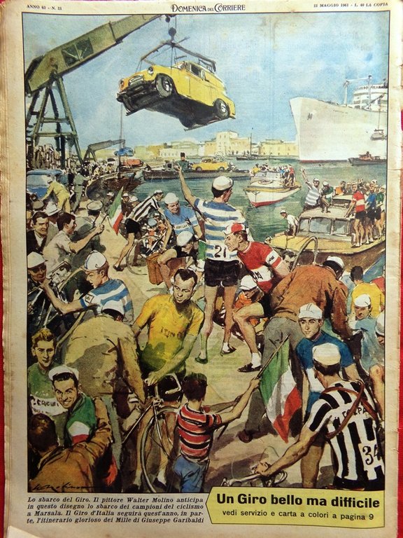 La Domenica del Corriere 21 Maggio 1961 Circarama Giro d'Italia …
