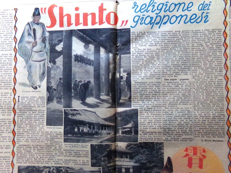 La Domenica del Corriere 21 Marzo 1943 WW2 Shintoismo Righi …