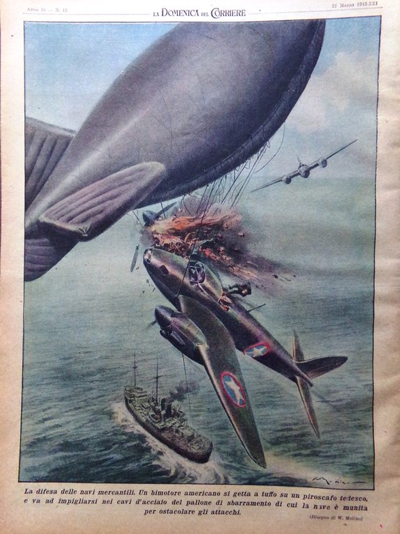 La Domenica del Corriere 21 Marzo 1943 WW2 Shintoismo Righi …