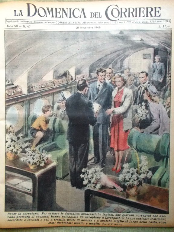 La Domenica del Corriere 21 Novembre 1948 Carlo d'Inghilterra Giordano … | Immagine Gallery 1