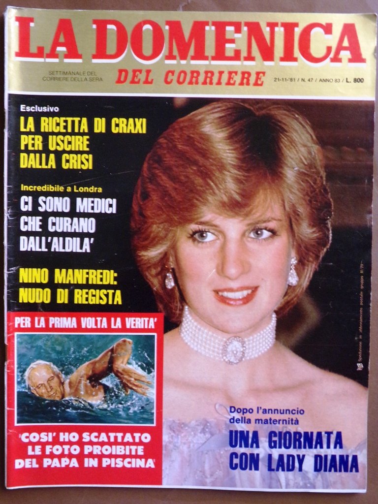La Domenica del Corriere 21 Novembre 1981 Lady Diana Portobello …