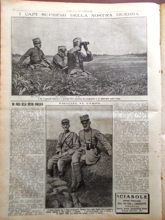 La Domenica del Corriere 22 Agosto 1915 WW1 D'Annunzio su …