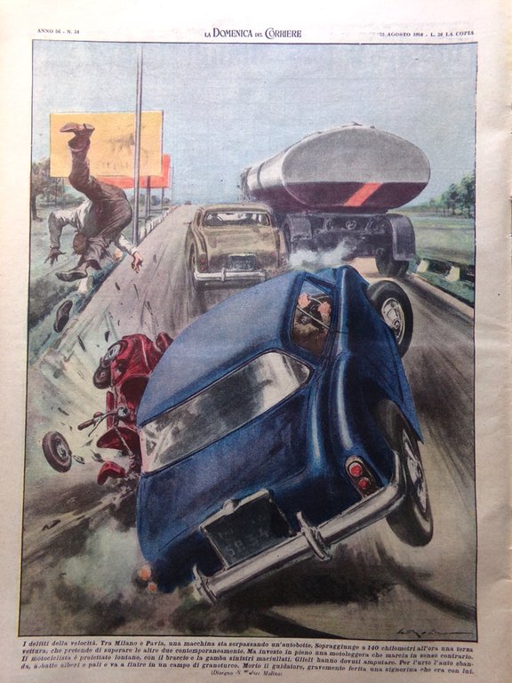 La Domenica del Corriere 22 Agosto 1954 Martine Carol Cleopatra …