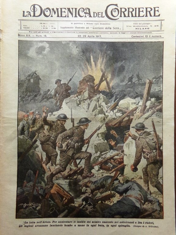 La Domenica del Corriere 22 Aprile 1917 WW1 Wilson Cadore … | Immagine Gallery 1