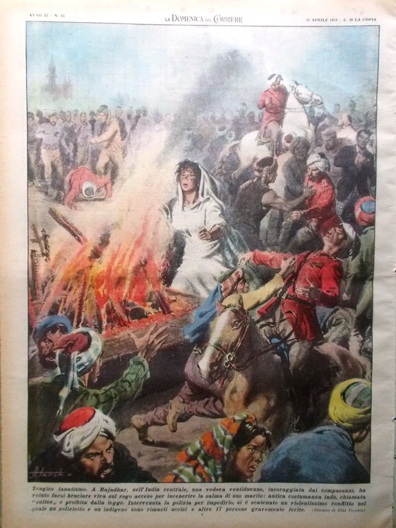 La Domenica del Corriere 22 Aprile 1951 Elisabetta Persia D'Annunzio …