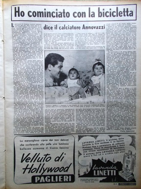 La Domenica del Corriere 22 Aprile 1951 Elisabetta Persia D'Annunzio …
