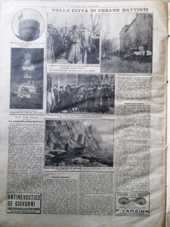 La Domenica del Corriere 22 Dicembre 1918 WW1 Cavallini Battisti …