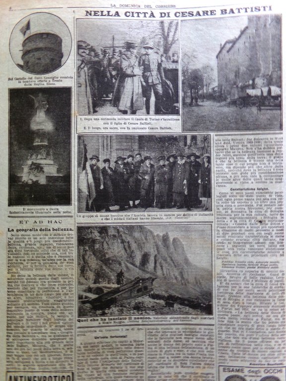 La Domenica del Corriere 22 Dicembre 1918 WW1 Cavallini Battisti …
