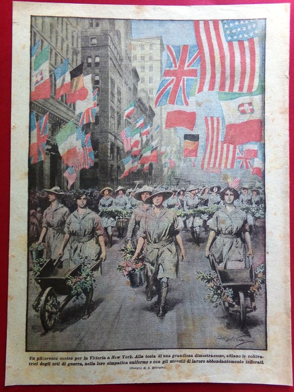 La Domenica del Corriere 22 Dicembre 1918 WW1 Cavallini Battisti …