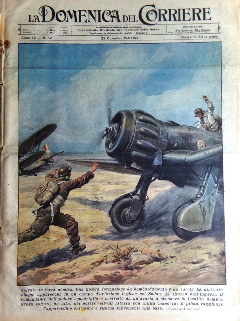 La Domenica del Corriere 22 Dicembre 1940 WW2 Bombe Sheffield …