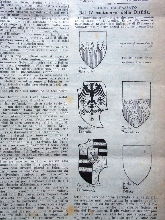 La Domenica del Corriere 22 Febbraio 1903 Raffaello Erard Disfida …