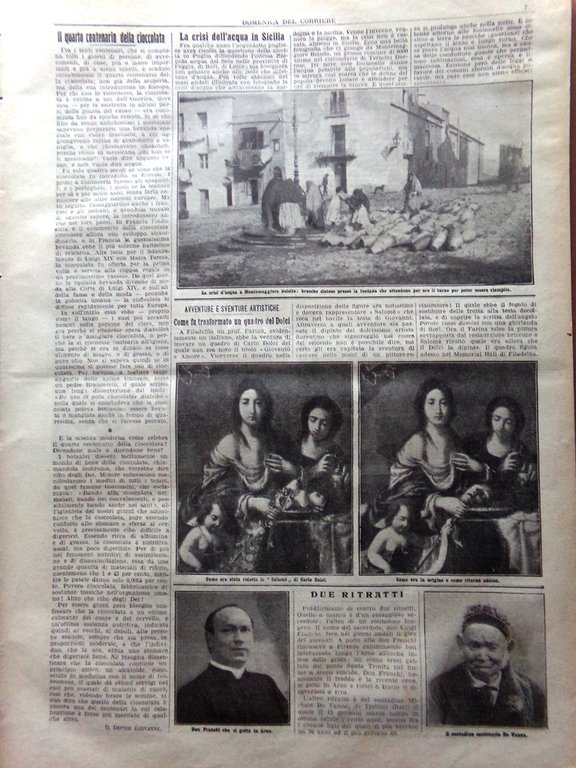 La Domenica del Corriere 22 Febbraio 1914 Crisi Acqua Dolci …