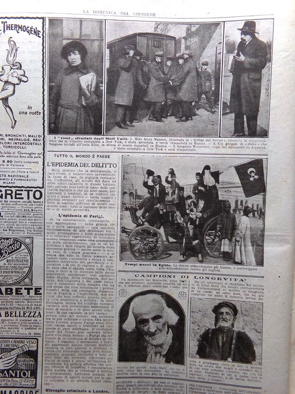 La Domenica del Corriere 22 Febbraio 1920 Proibizionismo Segnali in …