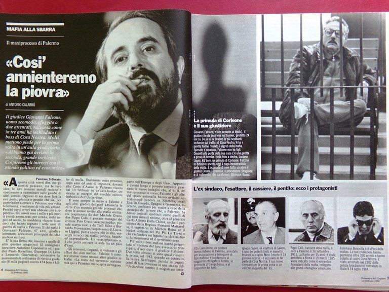 La Domenica del Corriere 22 Febbraio 1986 Falcone Wojtyla Teresa …