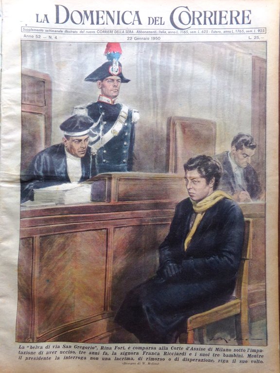 La Domenica del Corriere 22 Gennaio 1950 Rina Fort Laurel … | Immagine Gallery 1