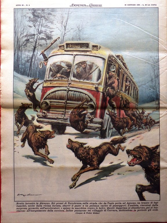 La Domenica del Corriere 22 Gennaio 1956 Grace Kelly Ranieri …