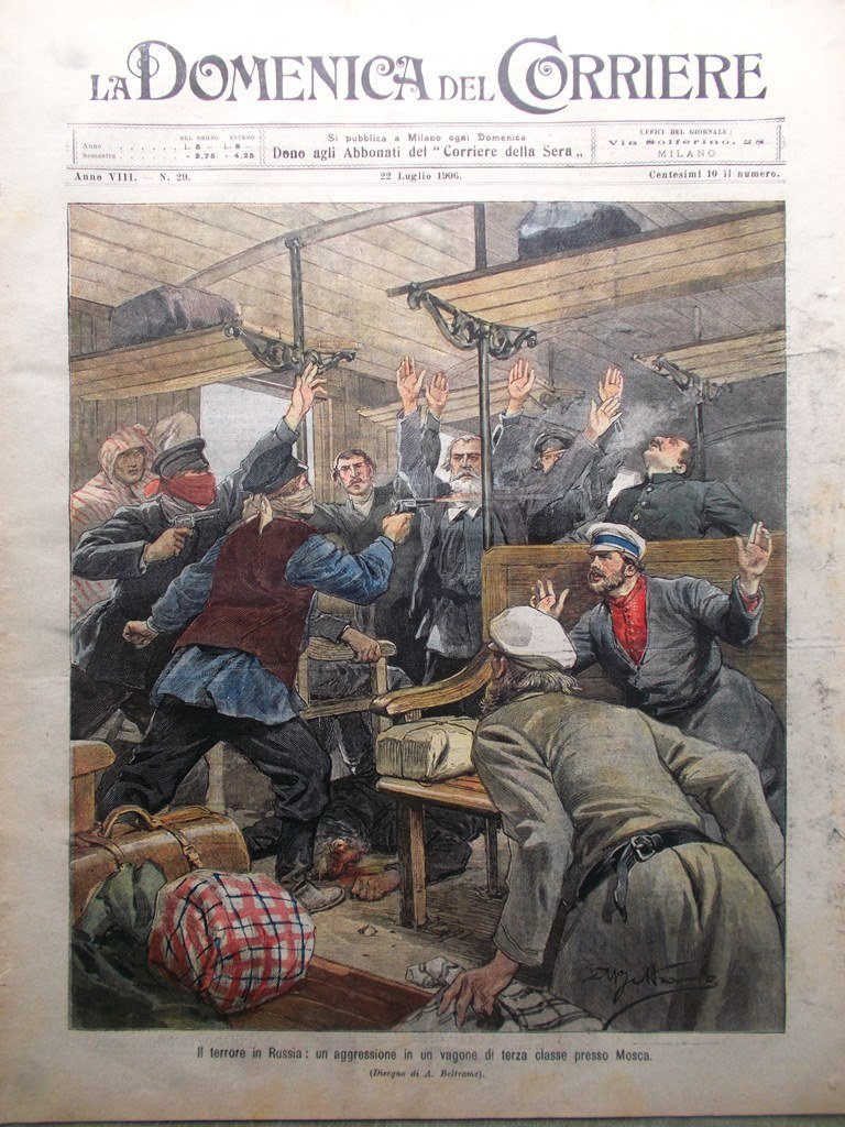 La Domenica del Corriere 22 Luglio 1906 Terrore Russia Dreyfus …