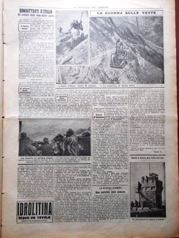 La Domenica del Corriere 22 Luglio 1917 WW1 Capello Pareto …