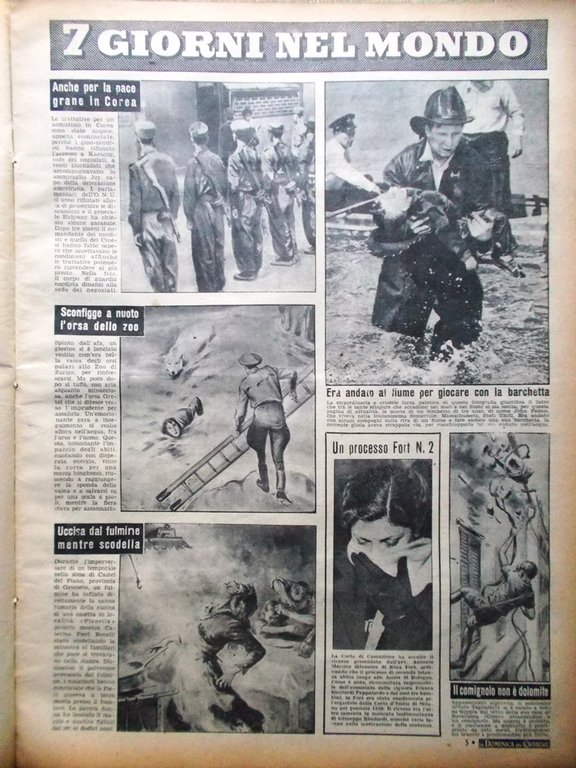 La Domenica del Corriere 22 Luglio 1951 Disney Alice Meraviglie …