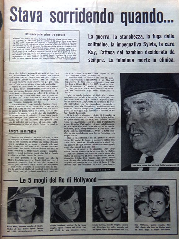 La Domenica del Corriere 22 Luglio 1962 Satellite Gable Geraldina …