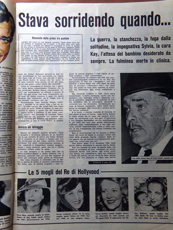 La Domenica del Corriere 22 Luglio 1962 Satellite Gable Geraldina …