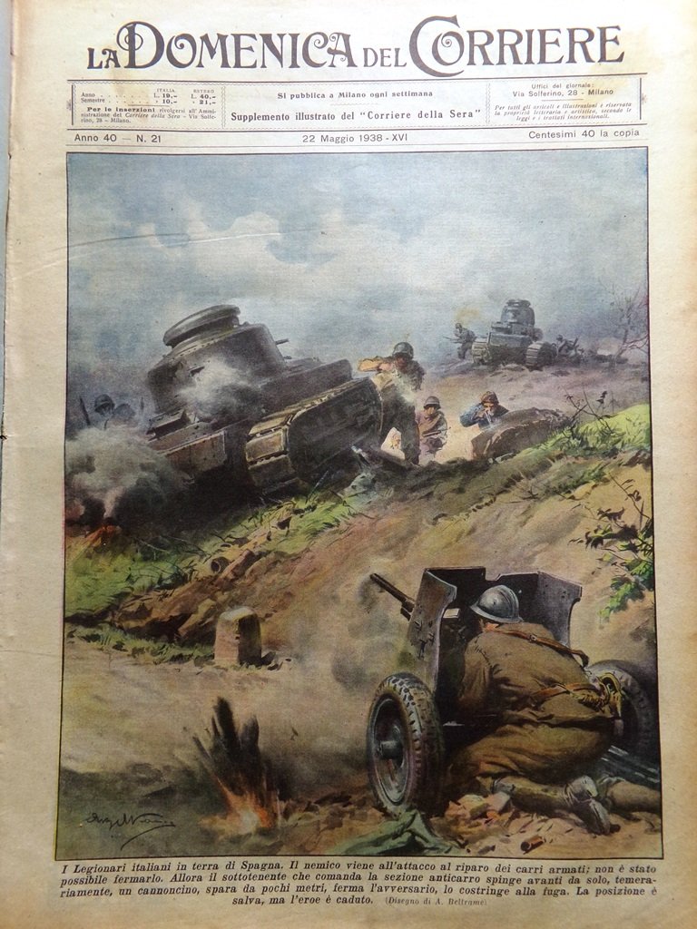 La Domenica del Corriere 22 Maggio 1938 Duce Dinamite Giro … | Immagine principale