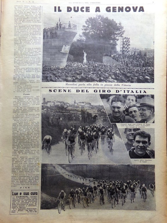 La Domenica del Corriere 22 Maggio 1938 Duce Dinamite Giro … | Immagine Gallery 2