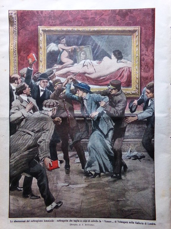 La Domenica del Corriere 22 Marzo 1914 Suffragetta Londra Castello …