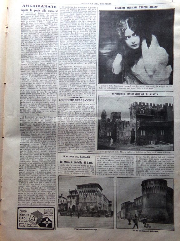 La Domenica del Corriere 22 Marzo 1914 Suffragetta Londra Castello …