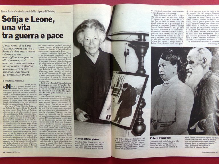 La Domenica del Corriere 22 Marzo 1986 Oliva Tolstoj Hepburn …