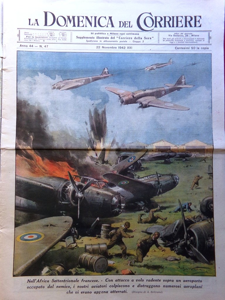 La Domenica del Corriere 22 Novembre 1942 WW2 Carlo Buscaglia …