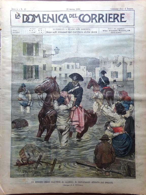 La Domenica del Corriere 22 Ottobre 1899 Alluvioni Salerno Schio … | Immagine Gallery 1