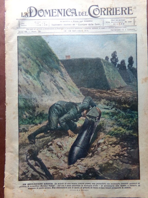 La Domenica del Corriere 22 Settembre 1918 WW1 Martino Veduti …