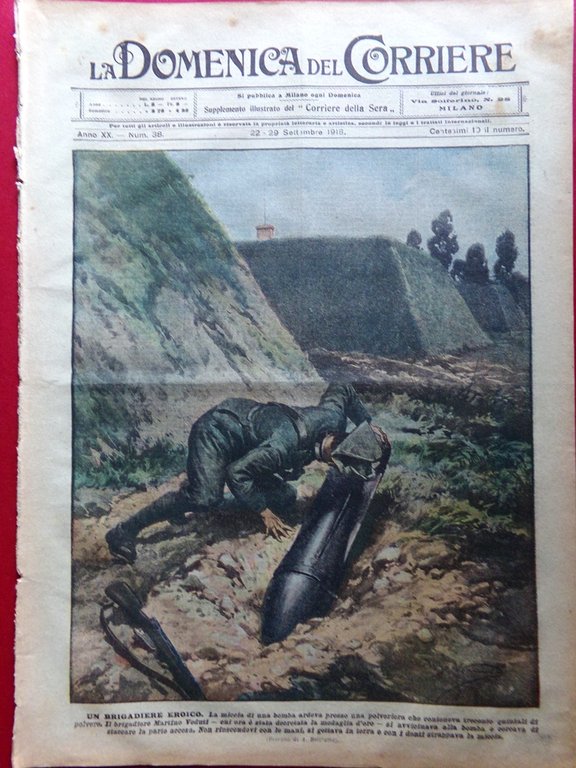 La Domenica del Corriere 22 Settembre 1918 WW1 Martino Veduti …