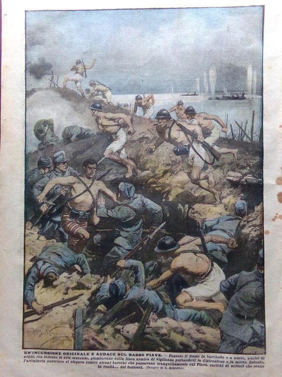 La Domenica del Corriere 22 Settembre 1918 WW1 Martino Veduti …