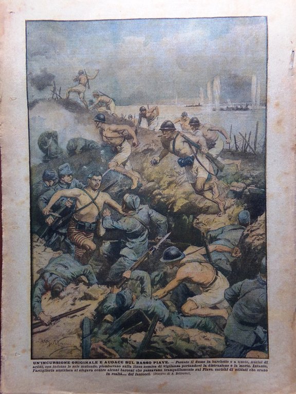 La Domenica del Corriere 22 Settembre 1918 WW1 Martino Veduti …